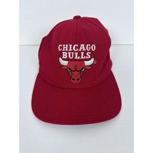 Chicago Bulls Hat Red Starter Stretch Fit Wool Red Hat Cap Men’s Size 1 Jordan